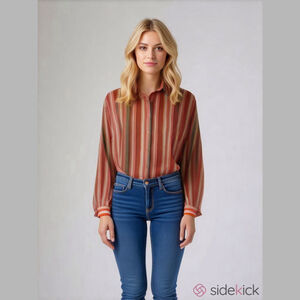 Medium Tabi colourful striped button up blouse